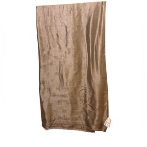 MaxMara Taupe Monogram Silk Fringe Scarf
